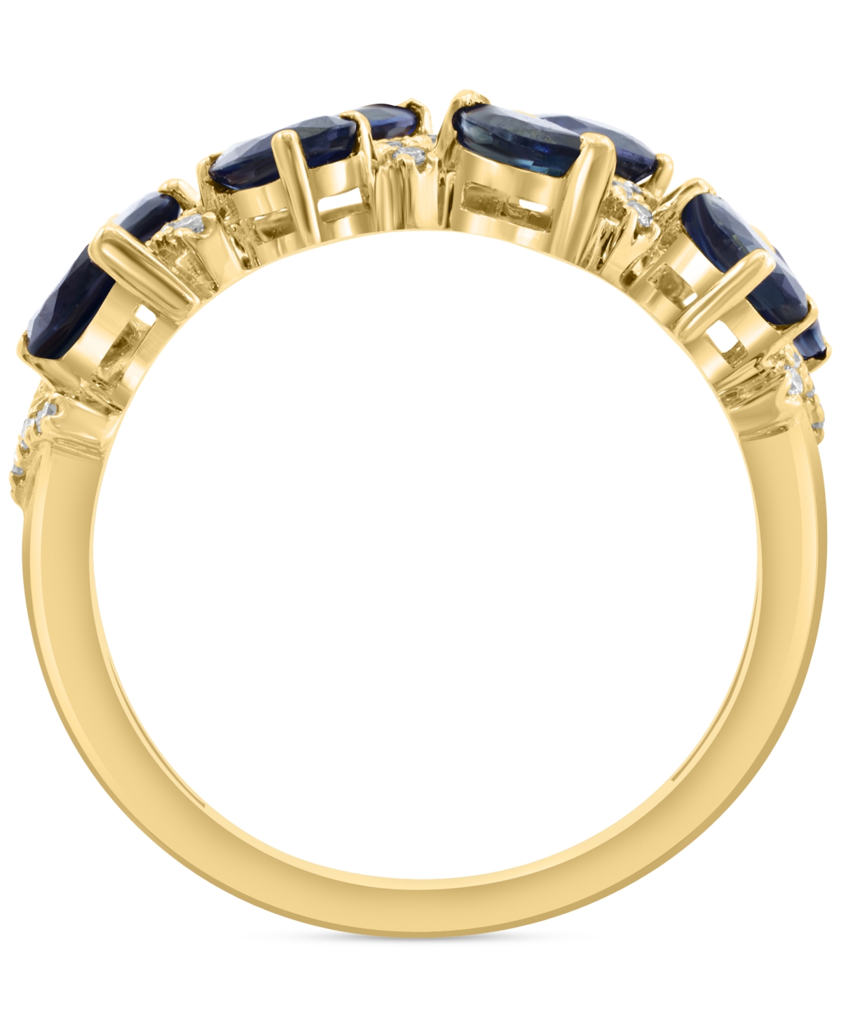 Effy Collection Effy Blue Sapphire (1-3/4 Ct. T.w.) & Diamond (1/8 Ct. T.w.) Statement Ring In 14k Yellow Gold In Sapphire