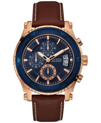 Stedord Ashley Furman Fristelse GUESS Men's Chronograph Brown Leather Strap Watch 46mm U0673G3 & Reviews -  Macy's