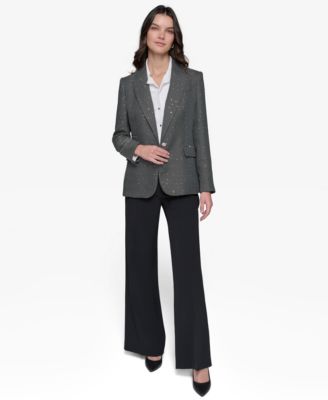 Women's Rhinestone Embellished Tweed Jacket