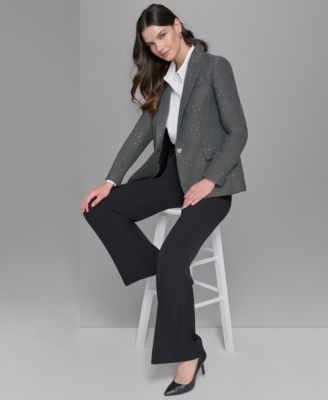 Women's Rhinestone Embellished Tweed Jacket