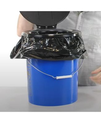 41548 10 Pack of Leak Proof Double Lined Camping Toilet Waste Bags, Black