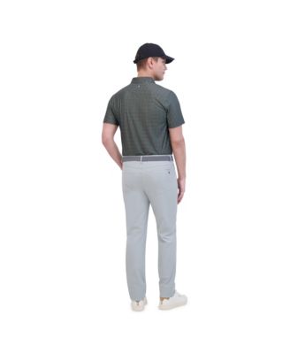 Men's Split Spot Geo Tech Jersey Sports Fit Polo Shirt