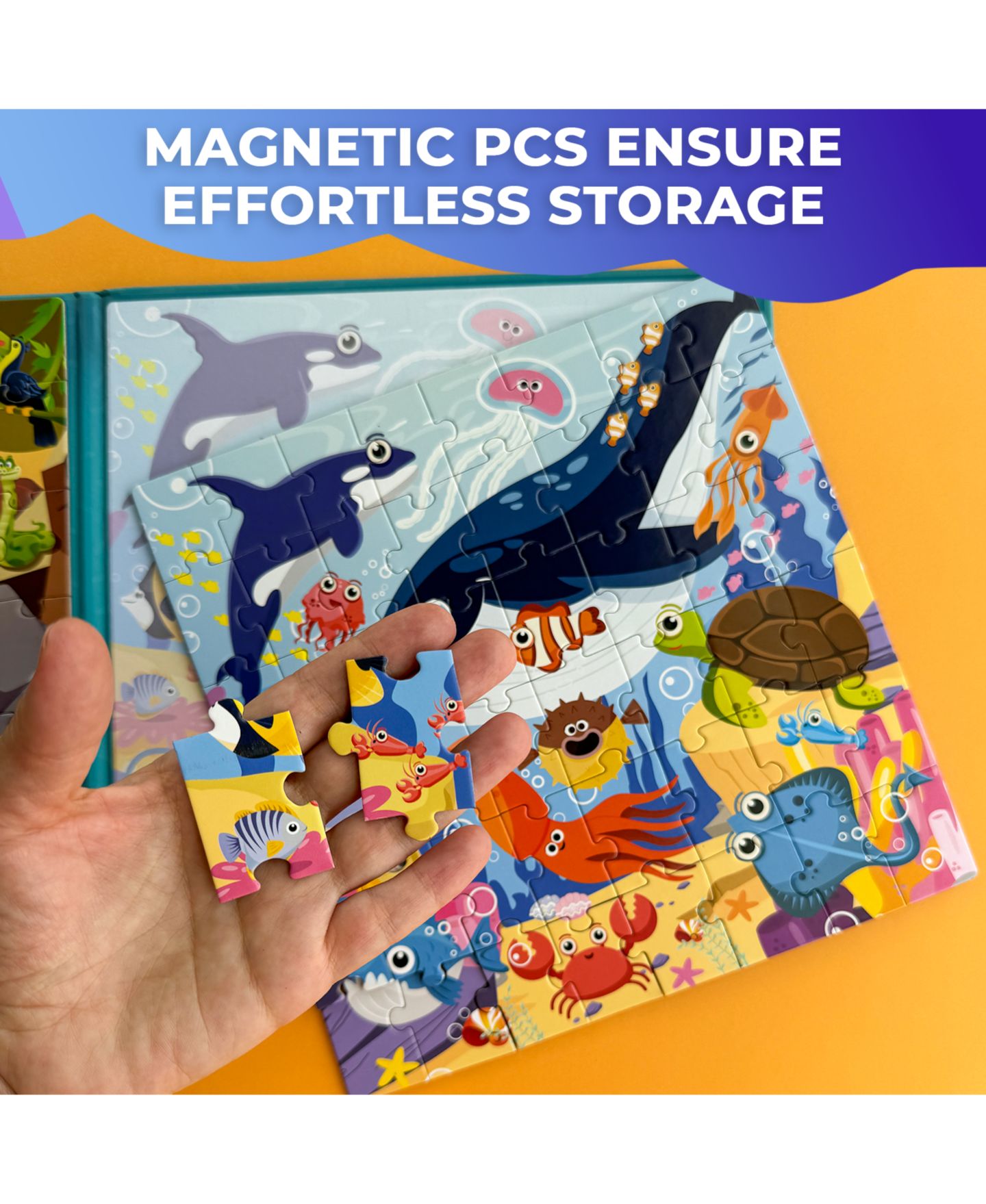 Детские игрушки Quokka Magnetic Travel Puzzles, 2-Puzzle Set, Ages 3+, цвет: Синий — фото 2