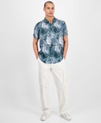 Men's Wayco Floral-Print Short-Sleeve Shirt