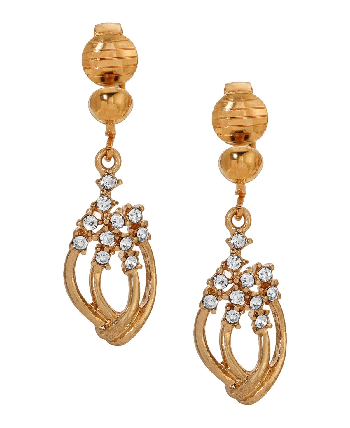 Shop 2028 Crystal Vintage Drop Clip Earrings In Yellow