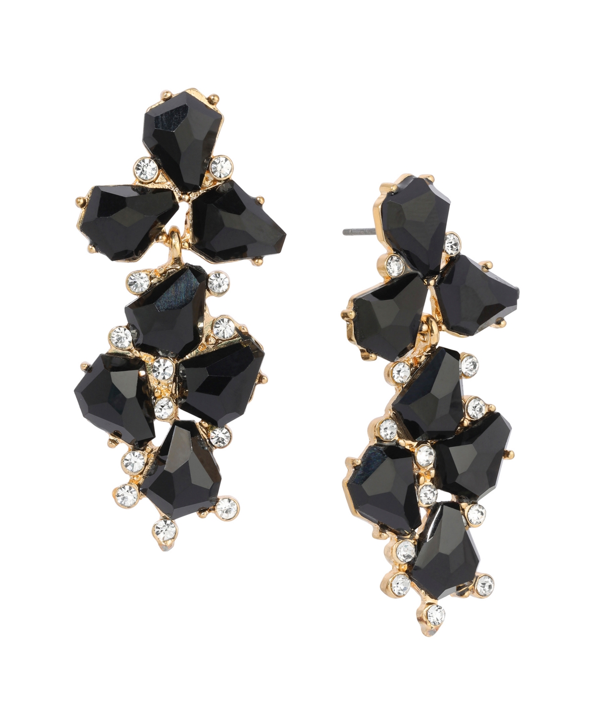 2028 EPOXY MULTI SHAPE STONE LINEAR EARRINGS 
