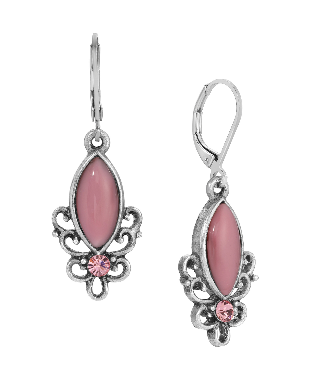 2028 GLASS CRYSTAL ACCENT FILIGREE EARRINGS 