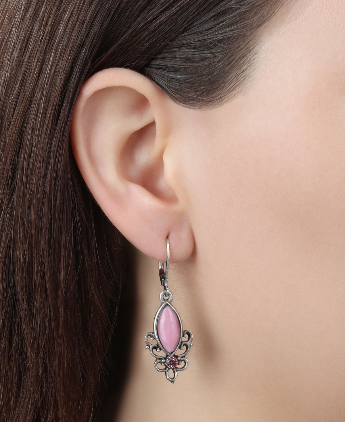 2028 GLASS CRYSTAL ACCENT FILIGREE EARRINGS 