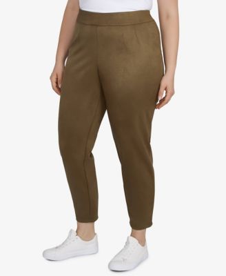 Plus Size Spice It Up Solid Faux Suede Pants