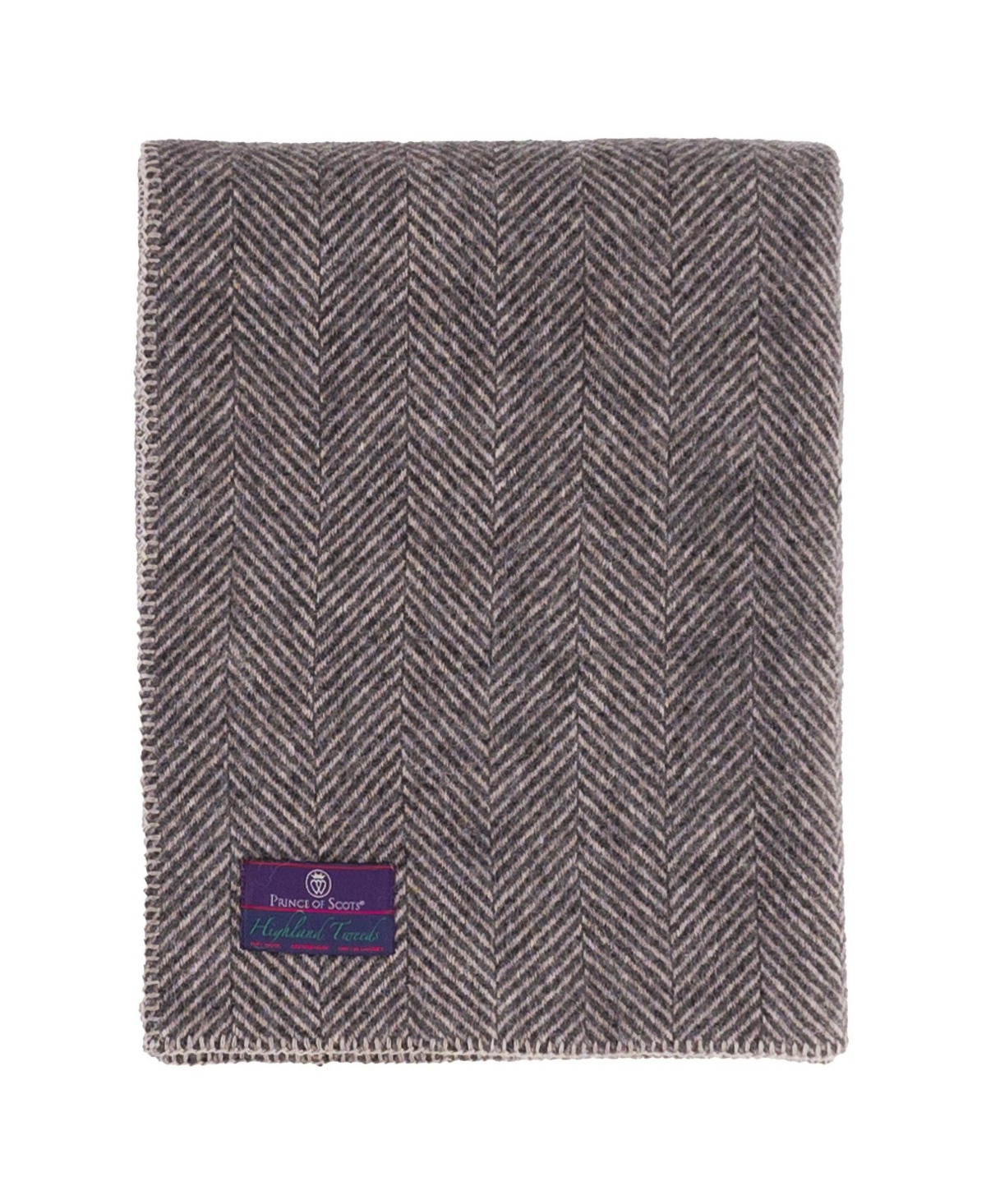 Prince Of Scots Highland Tweeds Big Throw, 59" X 80" In Charcoal