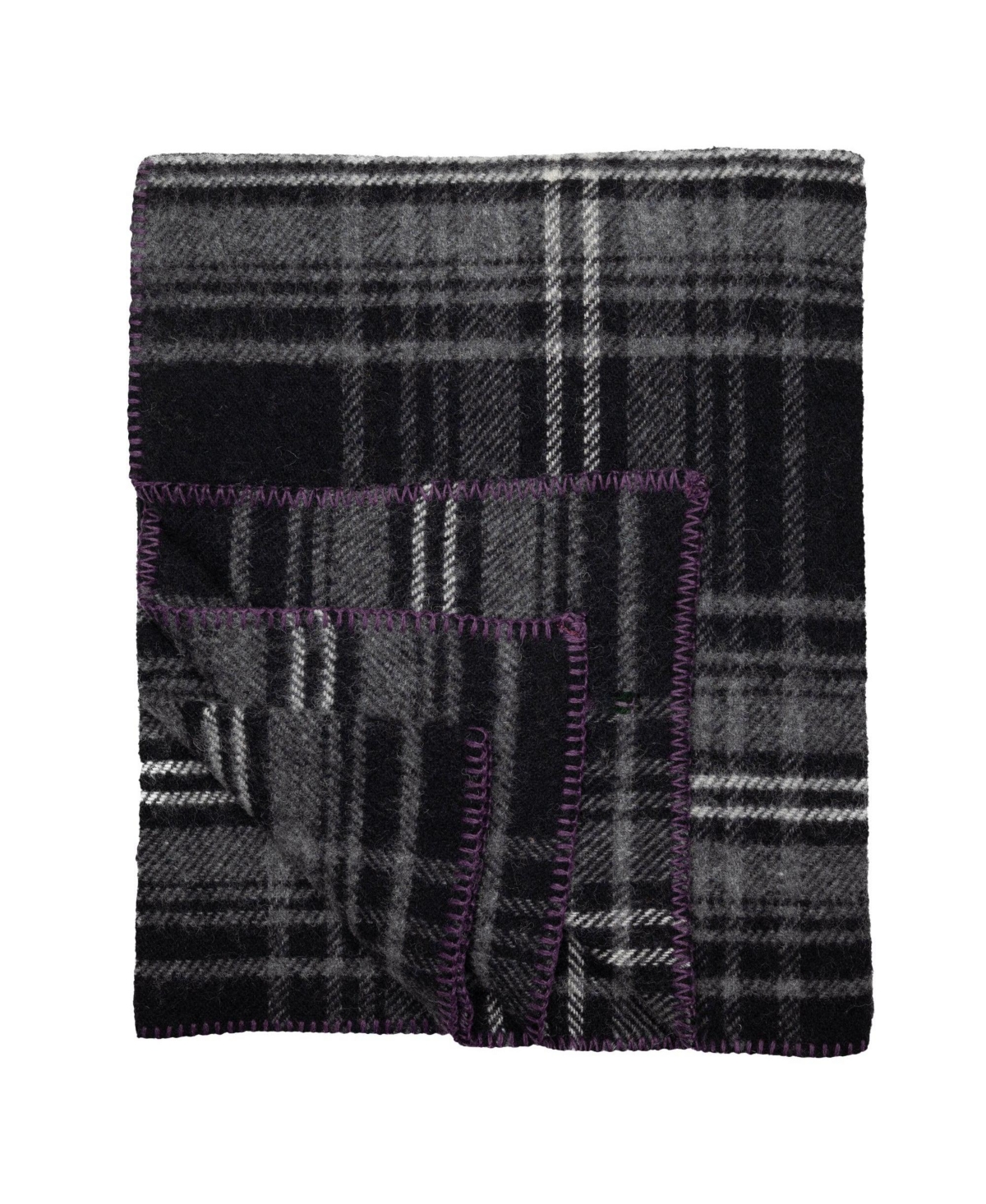 Prince Of Scots Highland Tweeds Big Throw, 59" X 80" In Black Grey