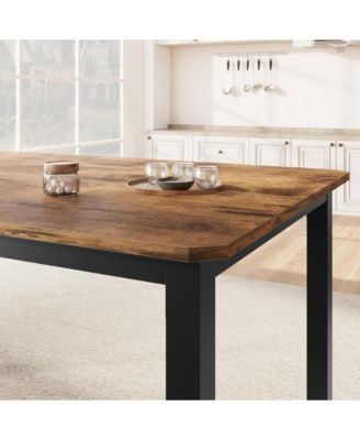 Industrial Dining Table for 68 People, 78.7" Long Kitchen Table, Wood Dining Table, Kitchen & Dining Room Table