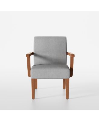 Fabric Accent Arm Chair Set of 2 with Round Wood Table