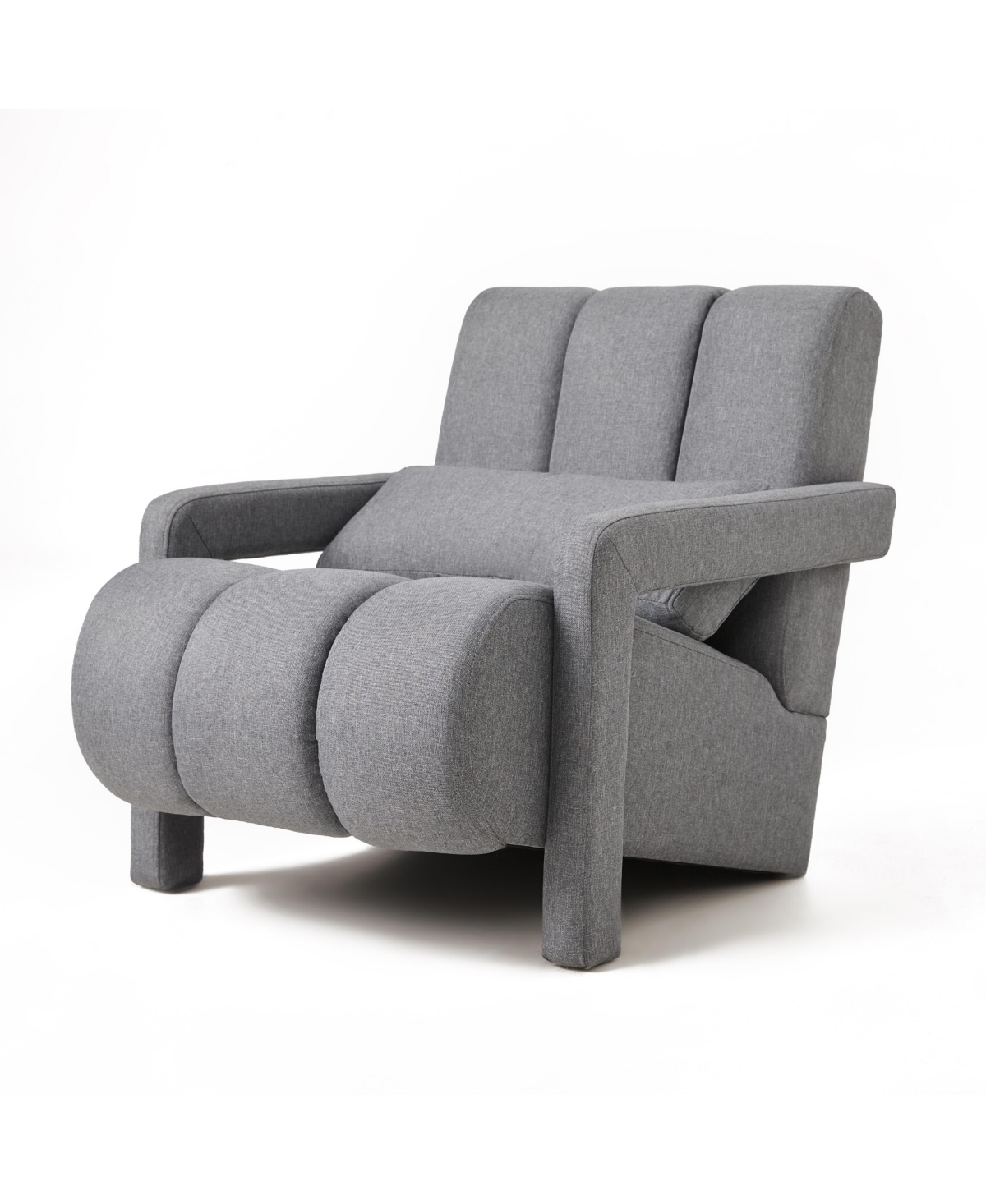 Streamdale Furniture Modern Upholstered accent chair, Comfortable Linen Fabric with a pillow for Living room, bedroom.Linen, Dark Grey