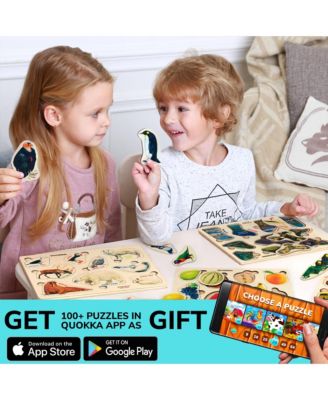 3xSET Wooden Puzzles for Toddlers 1-3 – Montessori Toy