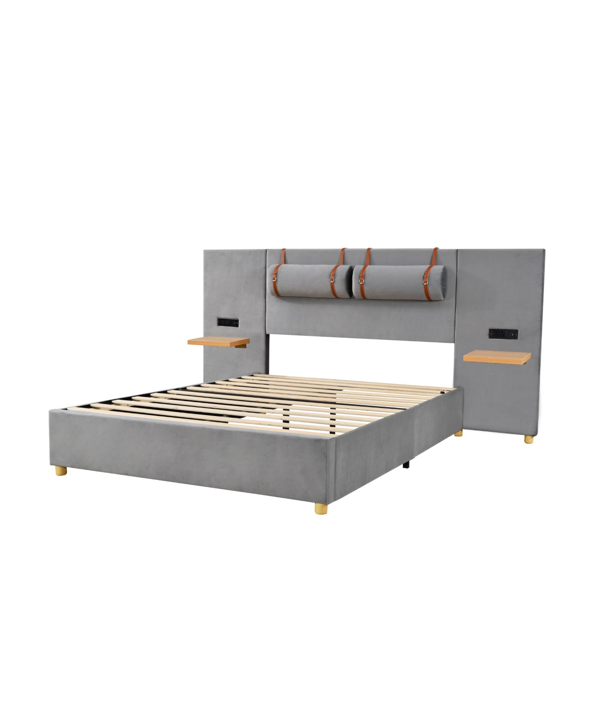 Slickblue Platform Bed with Two Outlets and Usb Charging Ports on Both Sides for Ultimate Convenience