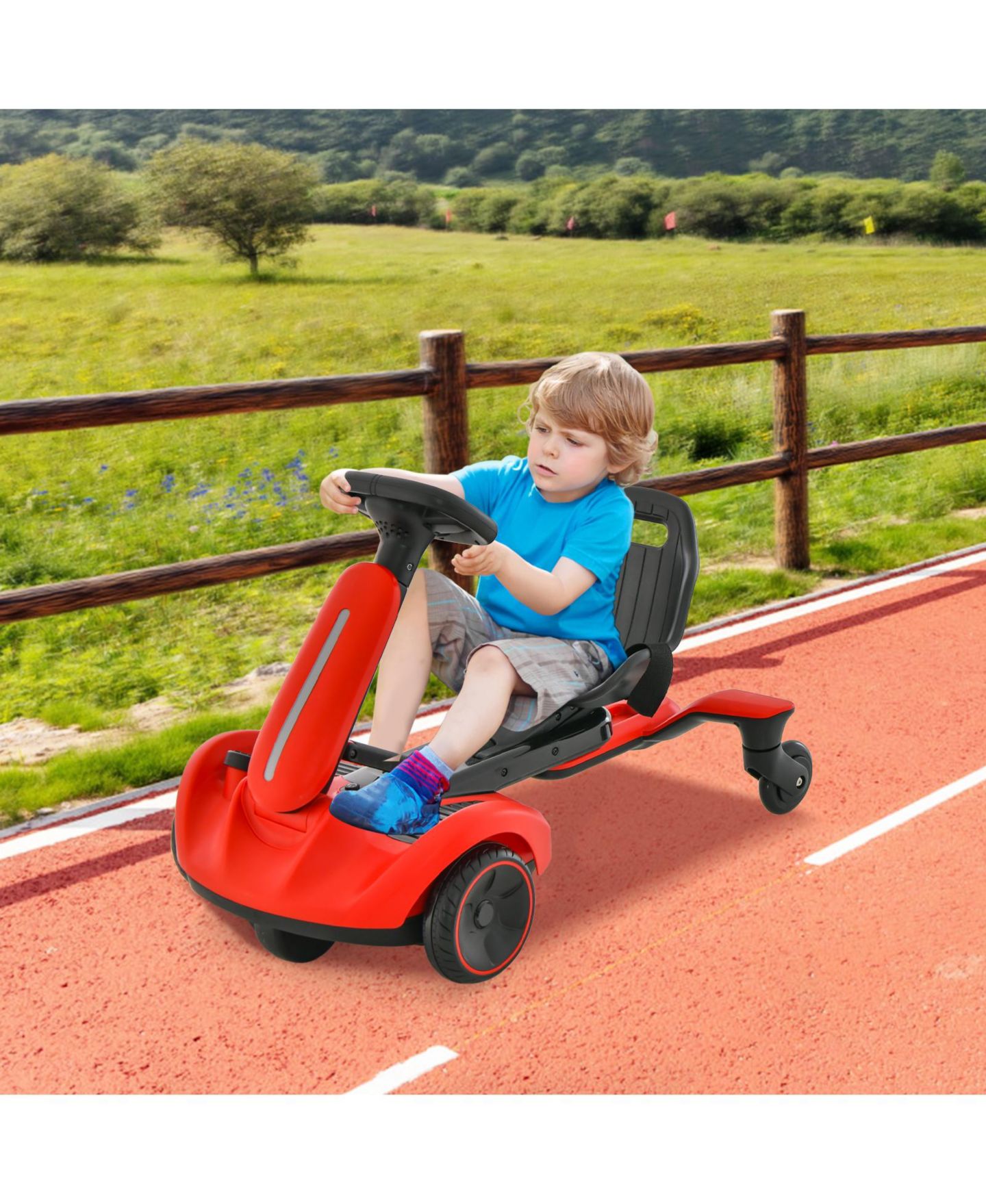 Детская игрушка HONGGE 6V Kids Ride-On Drift Car with 360-Degree Spin and Adjustable Heights, Ages 3+ — фото 9