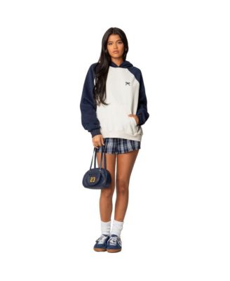 Womens Raglan Bow Oversized Hoodie