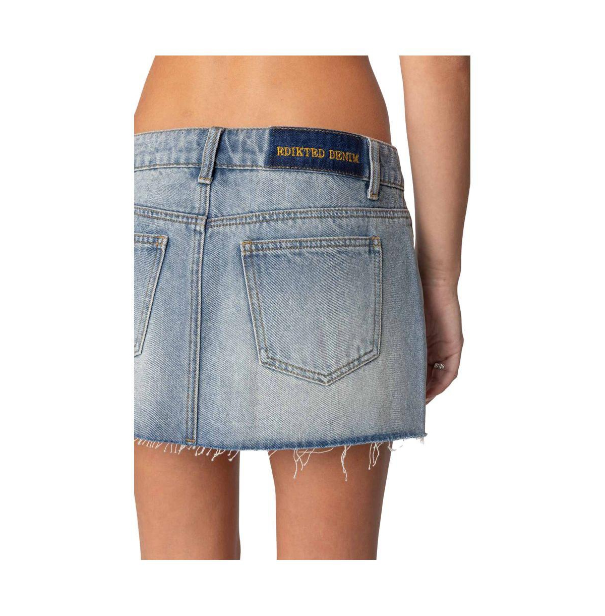 Edikted Women's Brantley Denim Mini Skirt