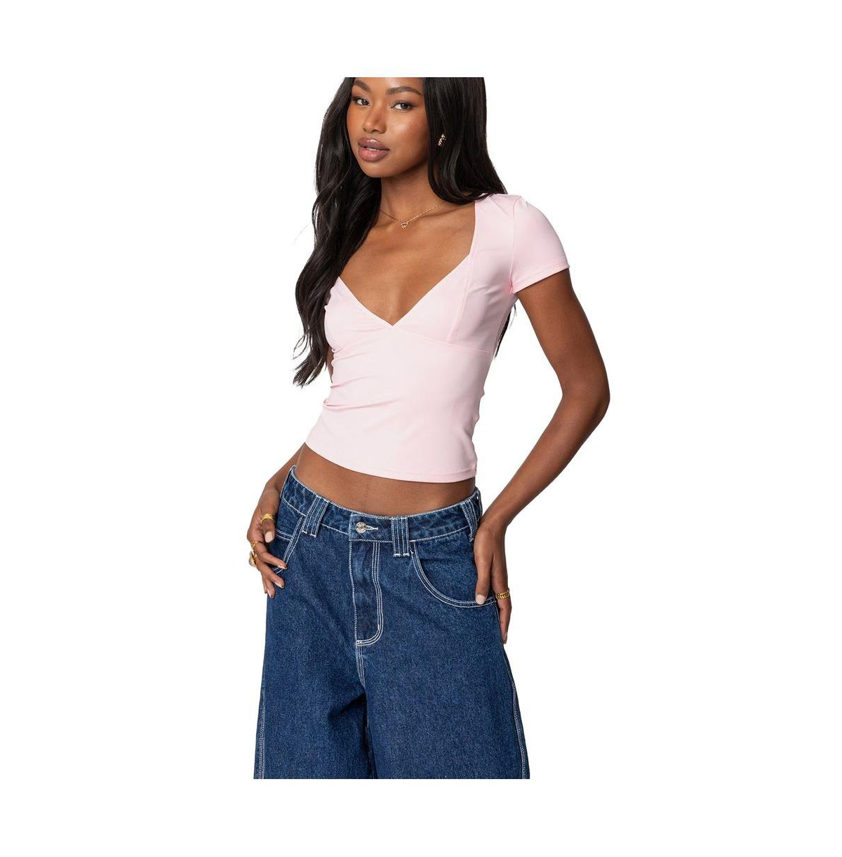 Edikted Women's Katia V Neck Top