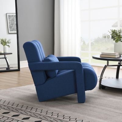  Single Unit  Linen Fabric  Upholstered, Includes Pillow  Modern Style Accent Chair