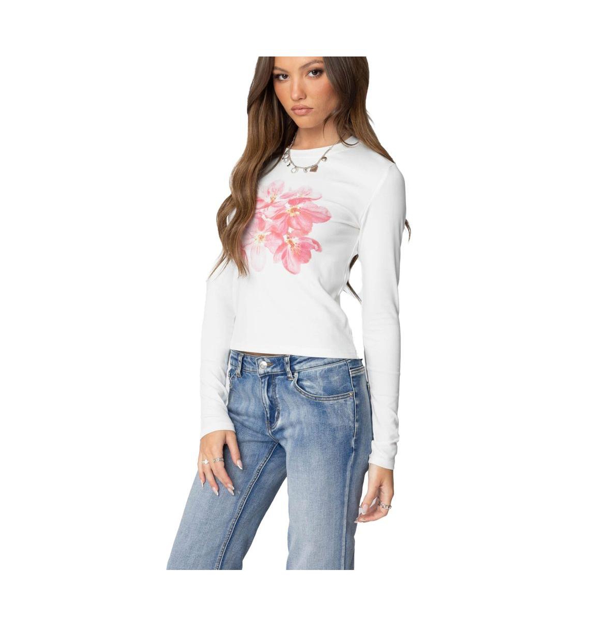 Edikted Women's Blossom Long Sleeve T Shirt