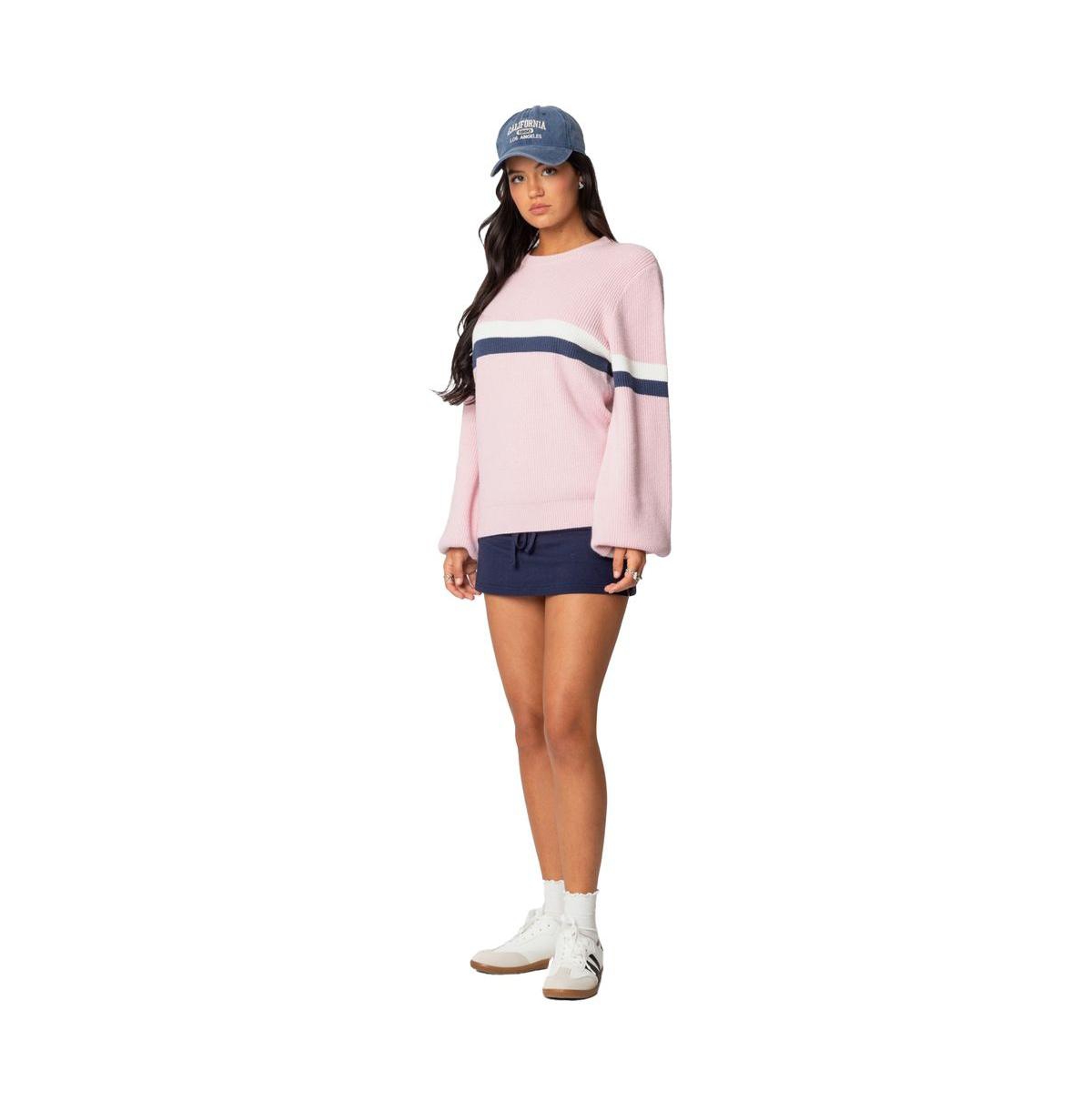 Edikted Women's Nautical Striped Oversized Sweater