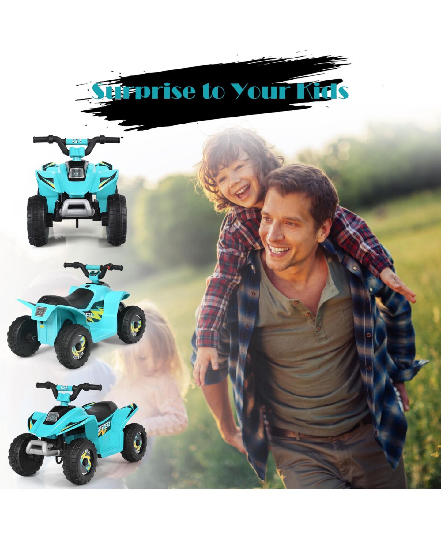 Детская игрушка HONGGE 6V Kids Electric ATV 4-Wheel Rechargeable Battery Ride-On Toy, Ages 3+ — фото 5