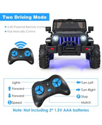 12V Kids Ride-On Jeep with Remote Control, Music Player, and Safety Belt