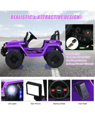 12V Kids Ride-On Jeep Car – 2.4G Remote, Music & Realistic Drive