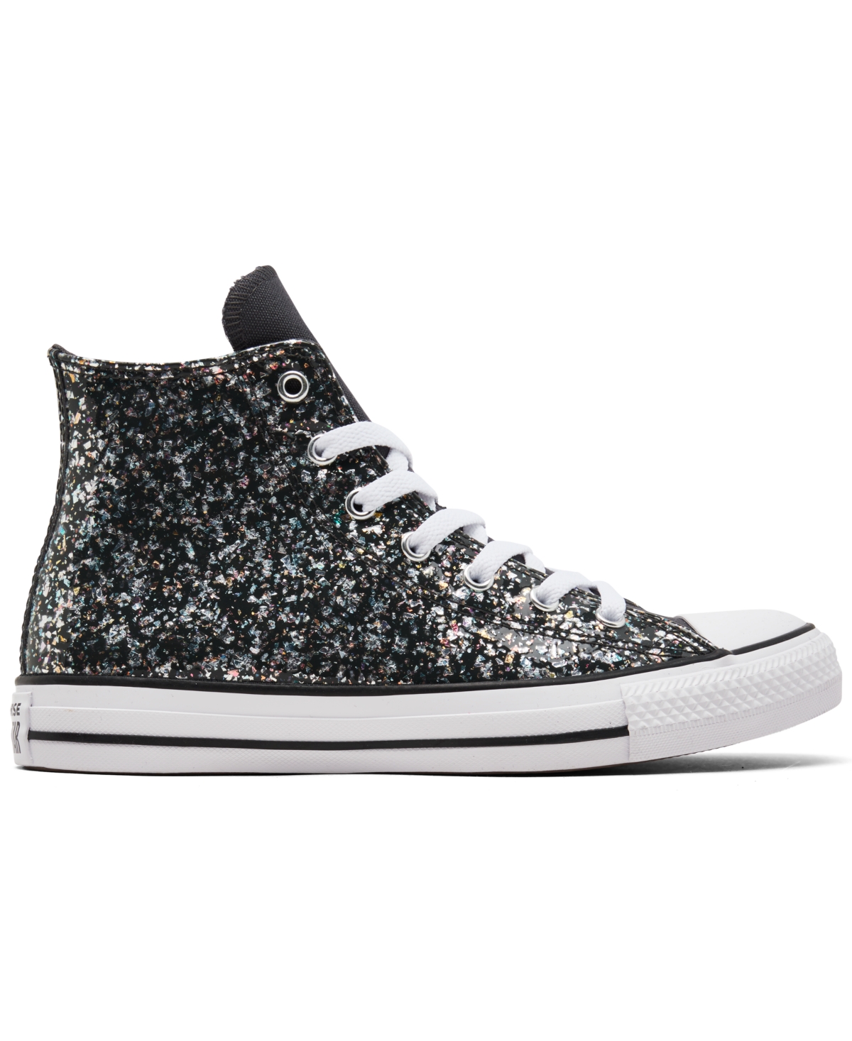 Shop Converse Big Girls Chuck Taylor All Star Glitter Casual Sneakers From Finish Line In Dark Matter