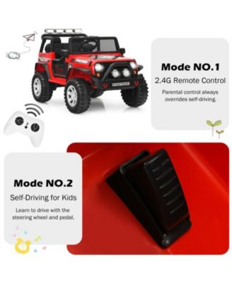 12V Kids Remote Control Electric Ride On Truck Car with Lights and Music -Red