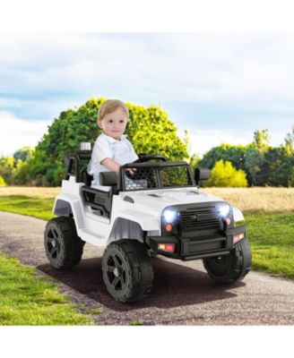 12V Kids Ride On Truck with Remote Control and Headlights-White
