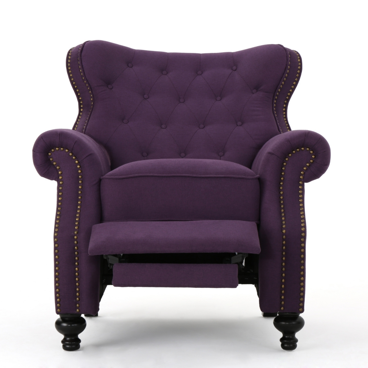 Streamdale Furniture Accented Push Back Recliner Chair With Rolled Arms  Enjoy Cocooning Comfort - Plum