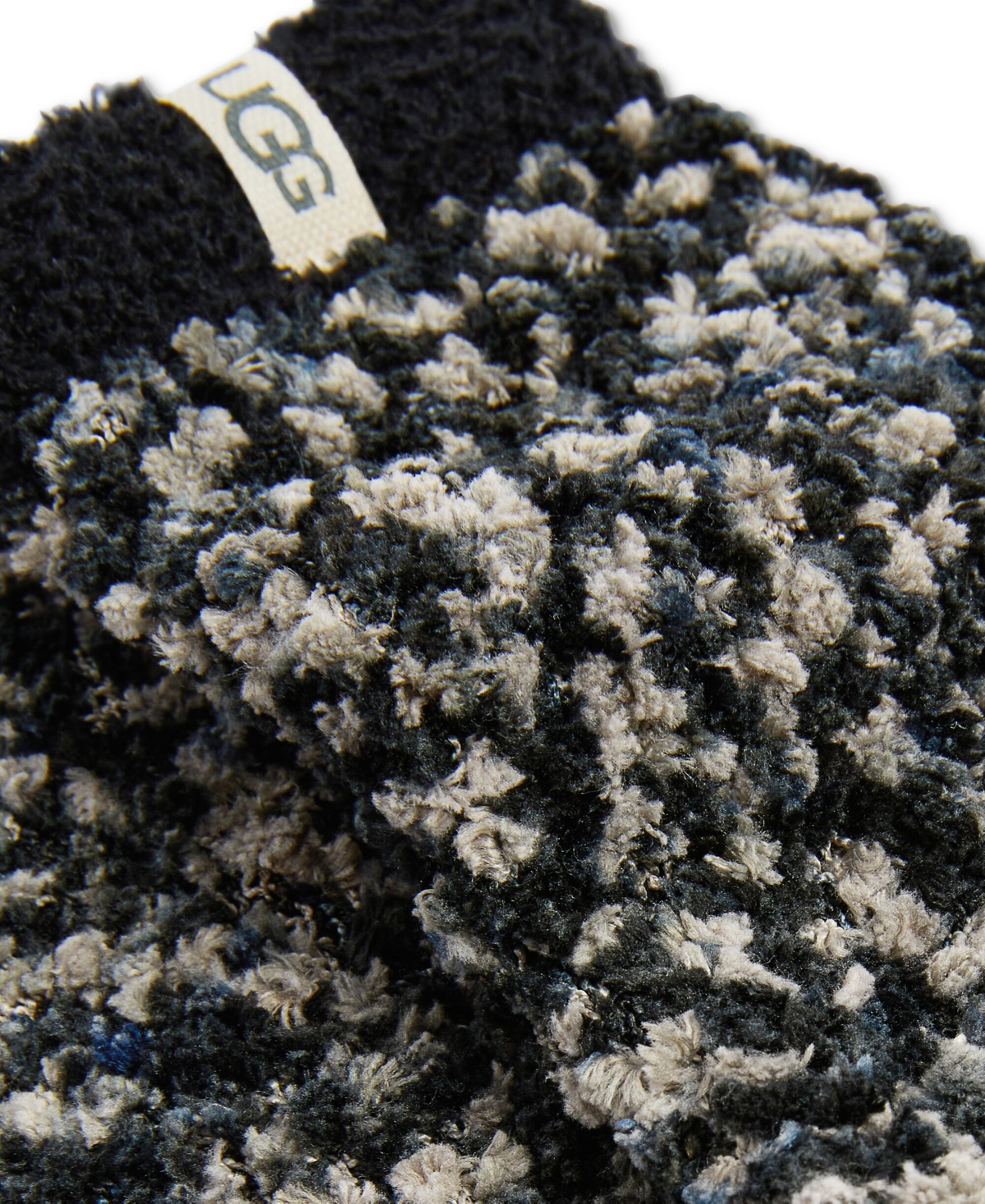 Ugg Cozy Chenille Sock In Black And Gray In Black,grey