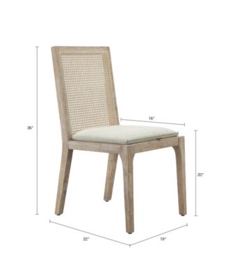 Canteberry Farmhouse Solid Wood Cane-inset Dining Chair with Cushioned Seat, Set of 2