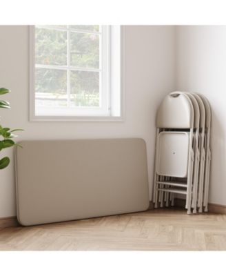 5-Piece Card Table Set,Folding Card Table and Chair Set of 5 Portable with Padded Tabletop