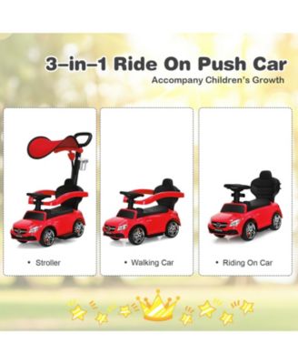 3-in-1 Mercedes Benz Ride-on Toddler Sliding Car-Red