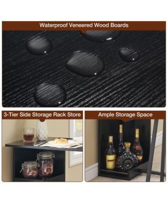 3-Piece steel metal 3 Tier Storage Shelves, Space Saving  Bar Table Set