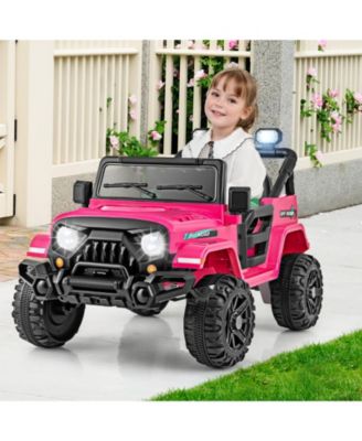 12V Kids Ride on Truck Car with Remote Control Threaded Wheels and 3 Speeds