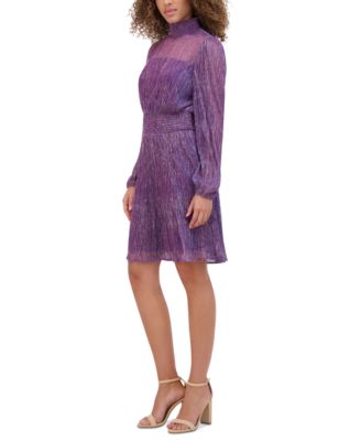 Women's Metallic Smocked Dress