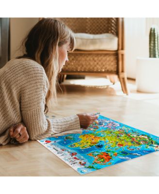 3 Pack Puzzles for Kids Ages 8-10 and Adults - World, USA Map & Space