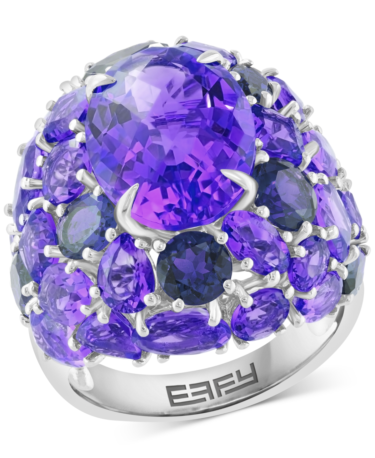 Effy Collection Effy Blue Topaz (18 Ct. T.w.) & London Blue Topaz (3 Ct. T.w.) Cluster Ring In Sterling Silver (also
