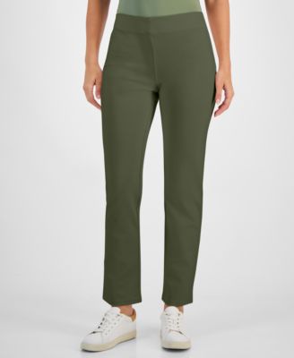 JM Collection - Petite Pull-On Pont&eacute;-Knit Pants