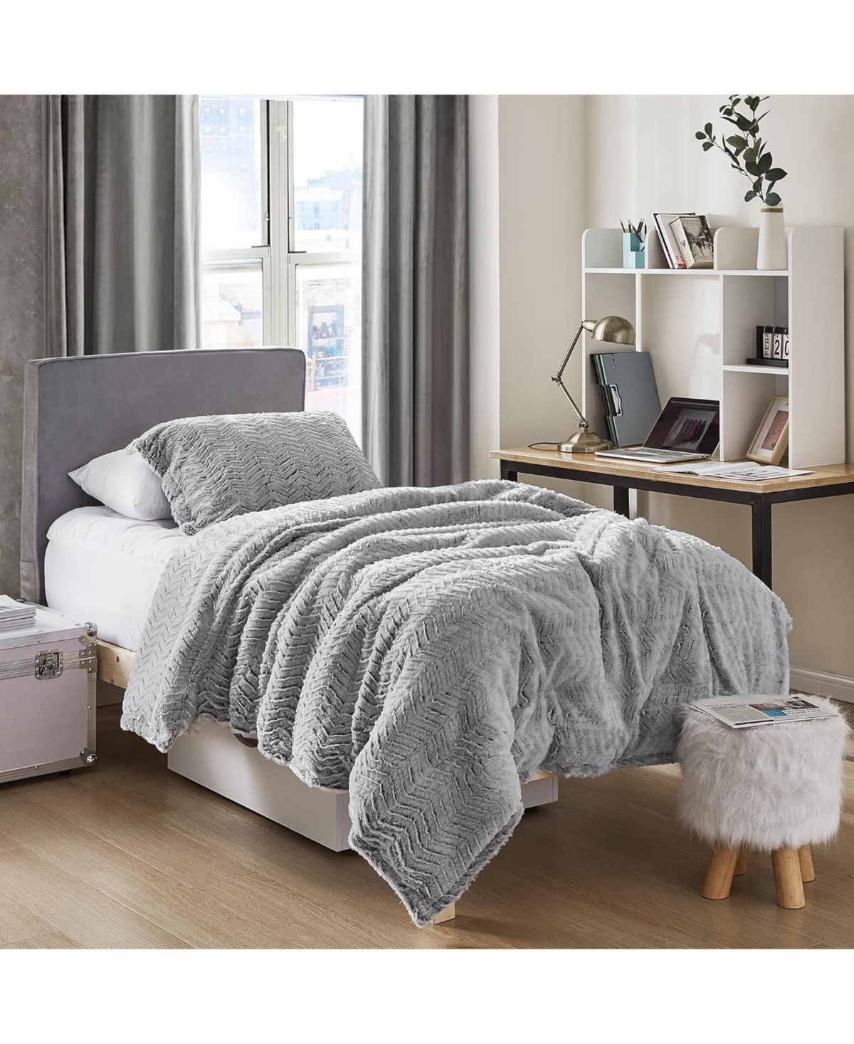 Peak of Cozy - Coma Inducer Oversized Comforter Set - Chevron Frosted Espresso