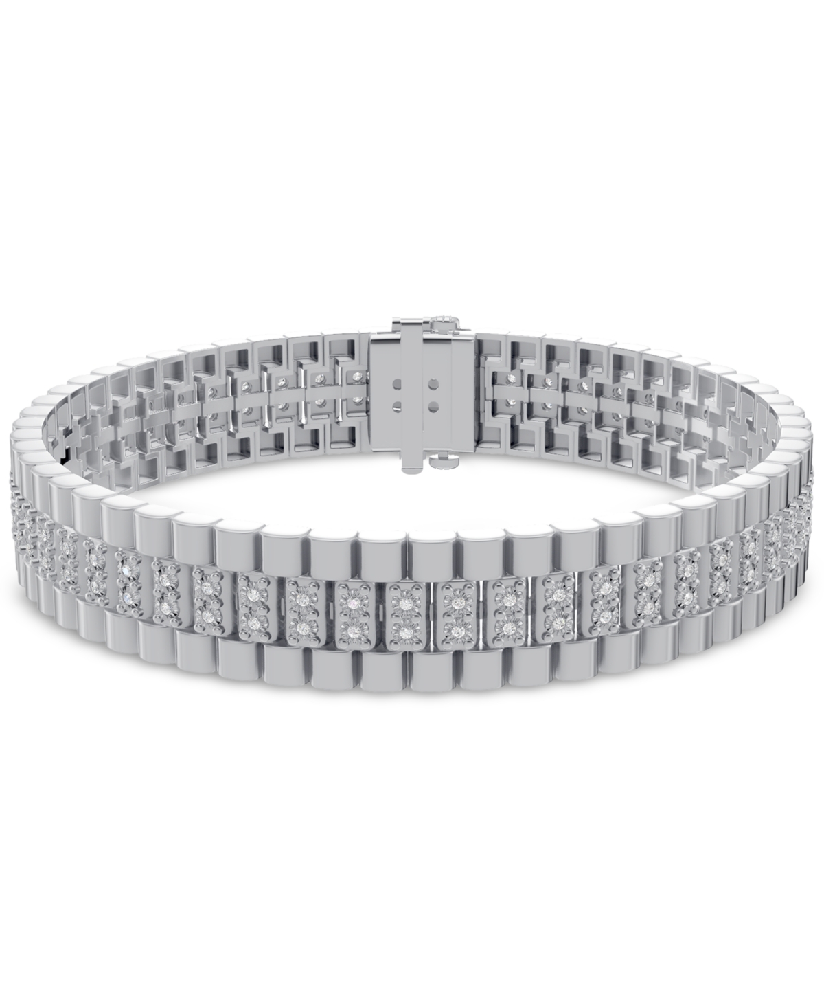 MACY'S MEN'S DIAMOND BRACELET (1 CT. T.W.) IN STERLING SILVER 