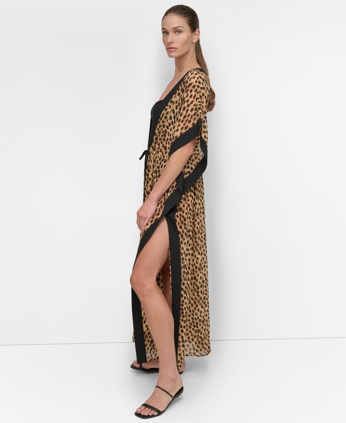 DKNY WOMEN'S TIE-FRONT COVER-UP KAFTAN 
