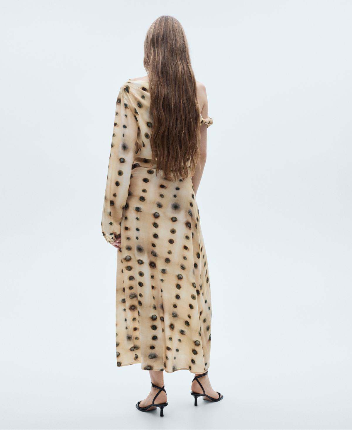 Mango Women's Polka-Dot Asymmetrical Dress