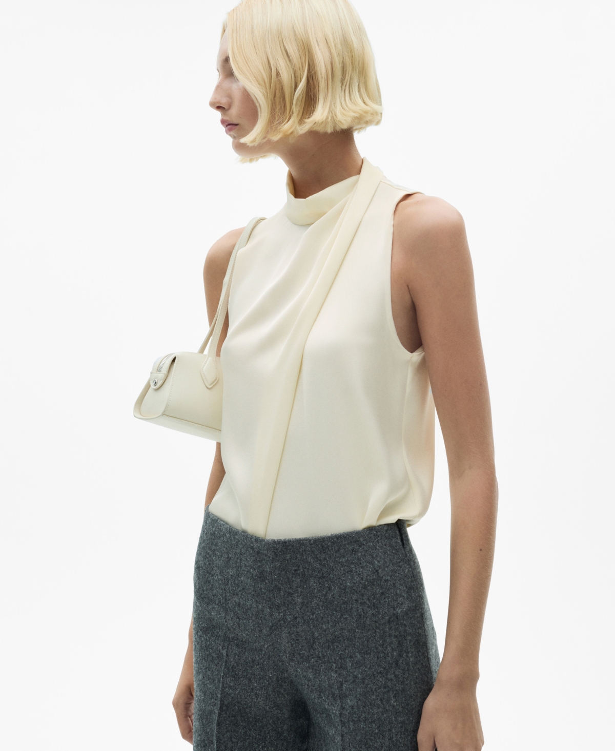 Turtleneck satin blouse sale