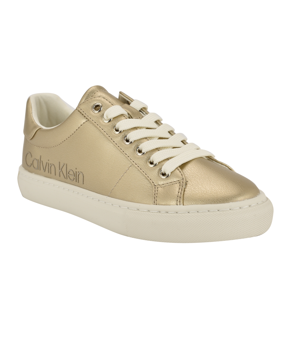 Calvin Klein Women's Camzy Lace-up Casual Sneakers In Gold Metallic